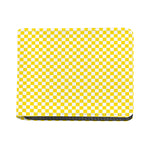 Yellow And White Checkered Pattern Print Bifold Wallet