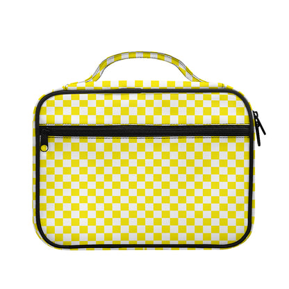 Yellow And White Checkered Pattern Print Briefcase Bible Bag