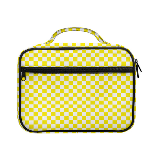 Yellow And White Checkered Pattern Print Briefcase Bible Bag