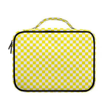 Yellow And White Checkered Pattern Print Briefcase Bible Bag