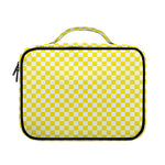 Yellow And White Checkered Pattern Print Briefcase Bible Bag