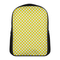 Yellow And White Checkered Pattern Print Casual Backpack
