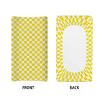 Yellow And White Checkered Pattern Print Changing Pad Cover