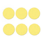 Yellow And White Checkered Pattern Print Coaster Set