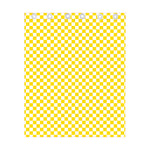 Yellow And White Checkered Pattern Print Curtain