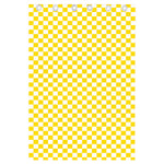 Yellow And White Checkered Pattern Print Curtain