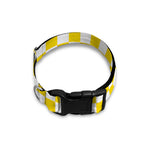 Yellow And White Checkered Pattern Print Dog Collar
