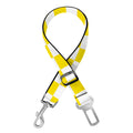 Yellow And White Checkered Pattern Print Dog Seat Belt