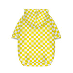 Yellow And White Checkered Pattern Print Dog Zip Up Hoodie