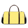 Yellow And White Checkered Pattern Print Duffel Bag
