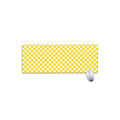 Yellow And White Checkered Pattern Print Extended Mouse Pad