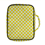 Yellow And White Checkered Pattern Print Front Pocket Bible Bag