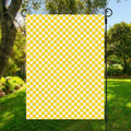 Yellow And White Checkered Pattern Print Garden Flag