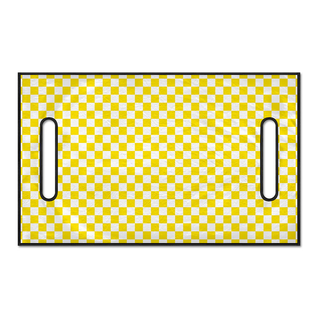Yellow And White Checkered Pattern Print Golf Cart Seat Cover