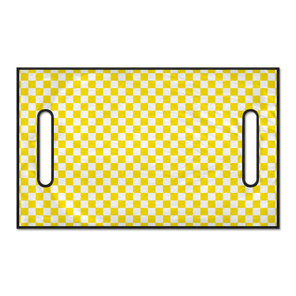 Yellow And White Checkered Pattern Print Golf Cart Seat Cover