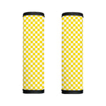 Yellow And White Checkered Pattern Print Handle Covers