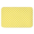 Yellow And White Checkered Pattern Print Indoor Door Mat