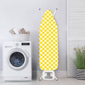 Yellow And White Checkered Pattern Print Ironing Board Cover