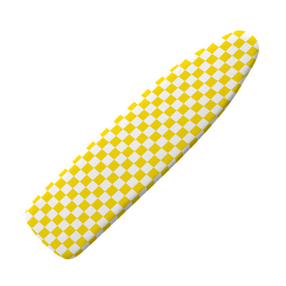 Yellow And White Checkered Pattern Print Ironing Board Cover