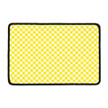 Yellow And White Checkered Pattern Print Kitchen Mat