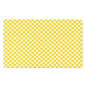 Yellow And White Checkered Pattern Print Polyester Doormat