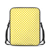 Yellow And White Checkered Pattern Print Rectangular Crossbody Bag