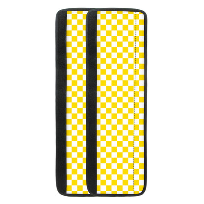 Yellow And White Checkered Pattern Print Refrigerator Handle Covers