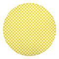 Yellow And White Checkered Pattern Print Round Blanket