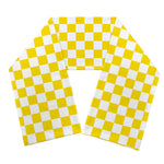 Yellow And White Checkered Pattern Print Scarf