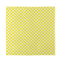 Yellow And White Checkered Pattern Print Silk Bandana