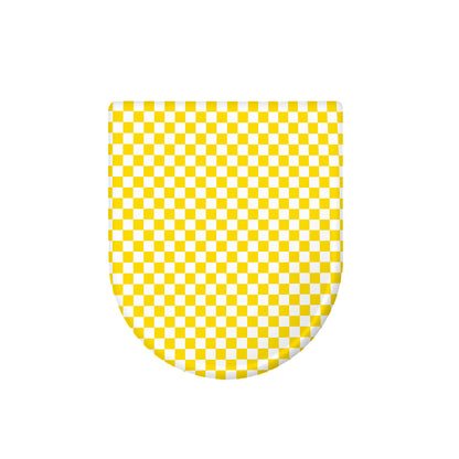 Yellow And White Checkered Pattern Print Toilet Lid Cover