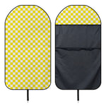 Yellow And White Checkered Pattern Print Waterproof Car Seat Cover