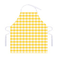 Yellow And White Gingham Pattern Print Adjustable Apron