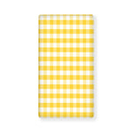Yellow And White Gingham Pattern Print Baby Crib Sheet