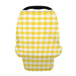 Yellow And White Gingham Pattern Print Baby Seat Cover