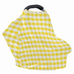 Yellow And White Gingham Pattern Print Baby Seat Cover