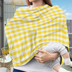 Yellow And White Gingham Pattern Print Baby Seat Cover