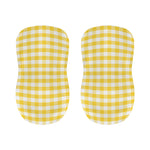 Yellow And White Gingham Pattern Print Bar Stool Covers