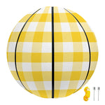 Yellow And White Gingham Pattern Print Basketball