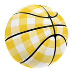 Yellow And White Gingham Pattern Print Basketball