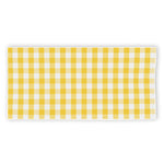 Yellow And White Gingham Pattern Print Beach Towel