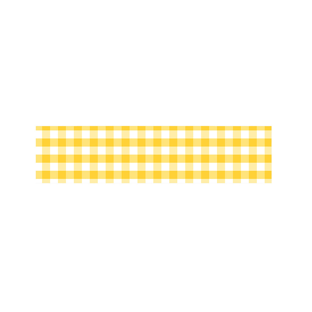 Yellow And White Gingham Pattern Print Bed Runner