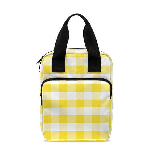 Yellow And White Gingham Pattern Print Bible Tote Bag