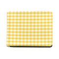 Yellow And White Gingham Pattern Print Bifold Wallet