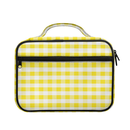 Yellow And White Gingham Pattern Print Briefcase Bible Bag