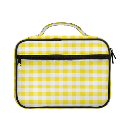 Yellow And White Gingham Pattern Print Briefcase Bible Bag