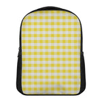 Yellow And White Gingham Pattern Print Casual Backpack