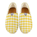 Yellow And White Gingham Pattern Print Casual Shoes