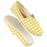 Yellow And White Gingham Pattern Print Casual Shoes