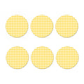 Yellow And White Gingham Pattern Print Coaster Set